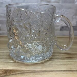 Vintage 1995 McDonald's Batman Forever The Riddler Embossed Glass Mug Cup France